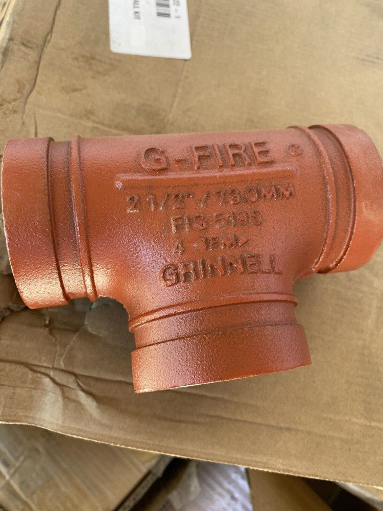 BRAND NEW 519S25P GRINNELL 519S SHORT RADIUS GRVD TEE 2.5 PAINTED G -FIRE 