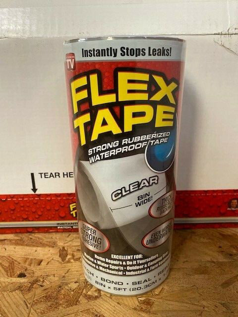 FLEX SEAL TFSCLRR0805 8" X 5' CLEAR FLEX TAPE RUBBER & VINYL TAPE 9319393 (NEW)