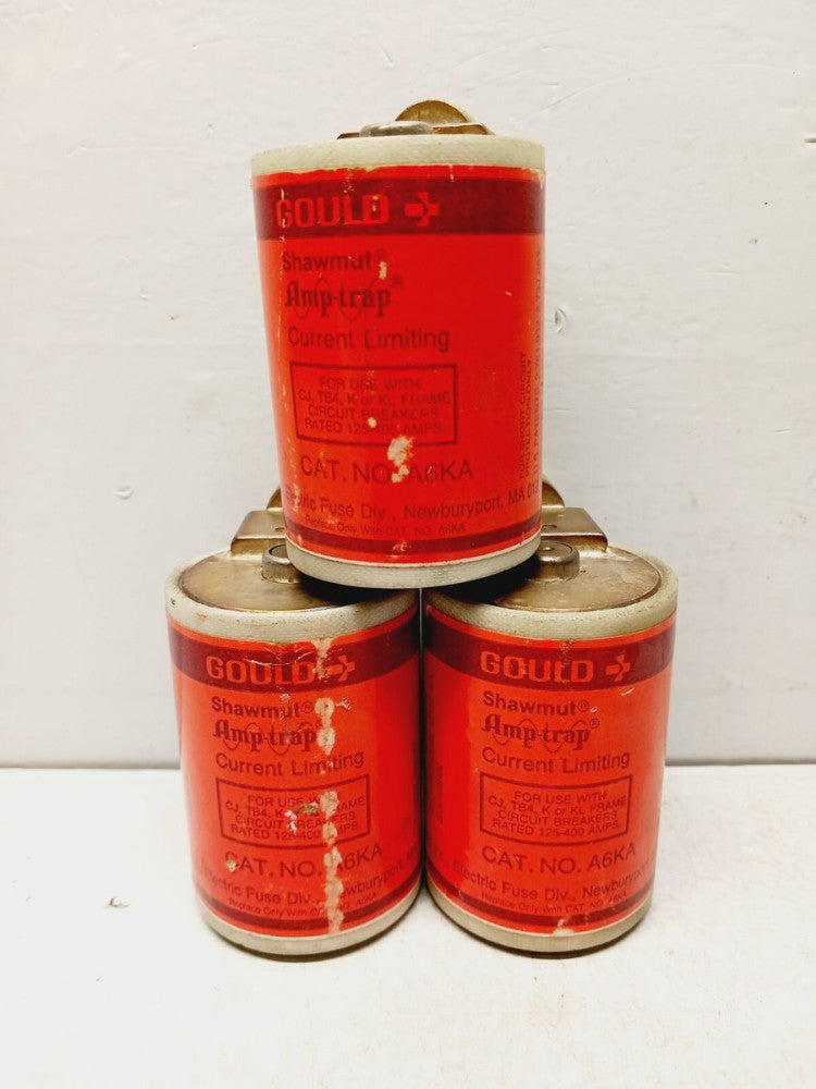 3) GOULD A6KA 125-400 AMP AMP-TRAP CURRENT LIMITING FUSE