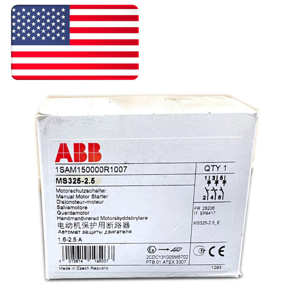 1PC New In Box ABB MS325-2.5 Circuit Breaker 1.6-2.5A - US Stock