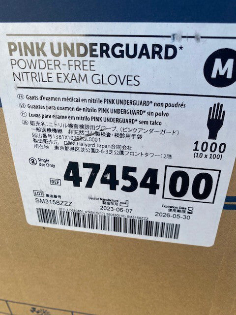 (CASE OF 1,000) HALYARD 47454 PINK UNDERGUARD Nitrile Exam Gloves EXP 05/2026
