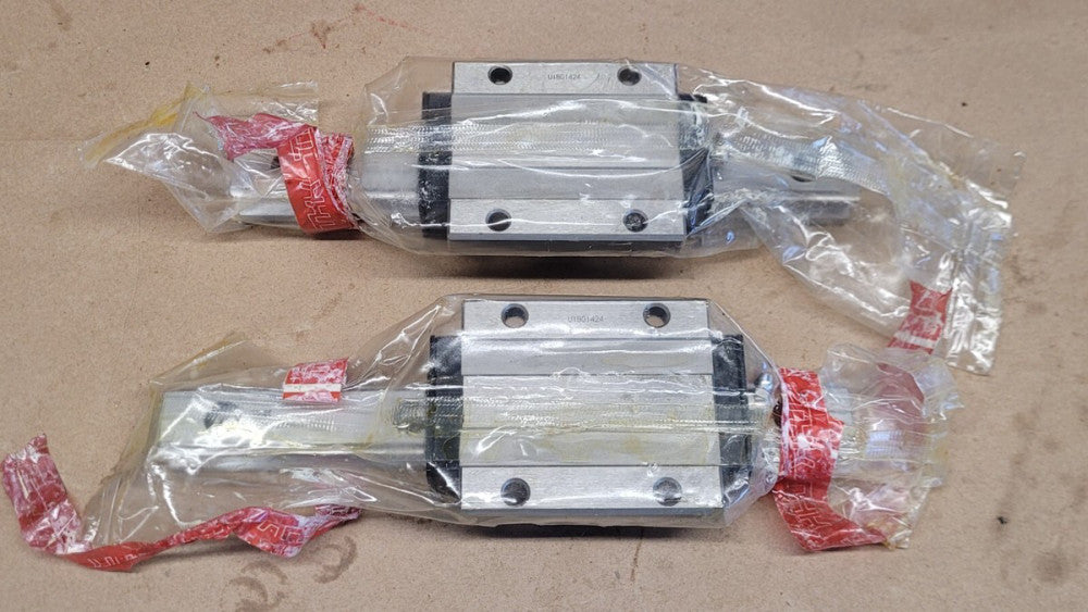 Lot of 2 THK Linear Bearing Blocks & Rails 23mmx220mm rail 70mm wide block