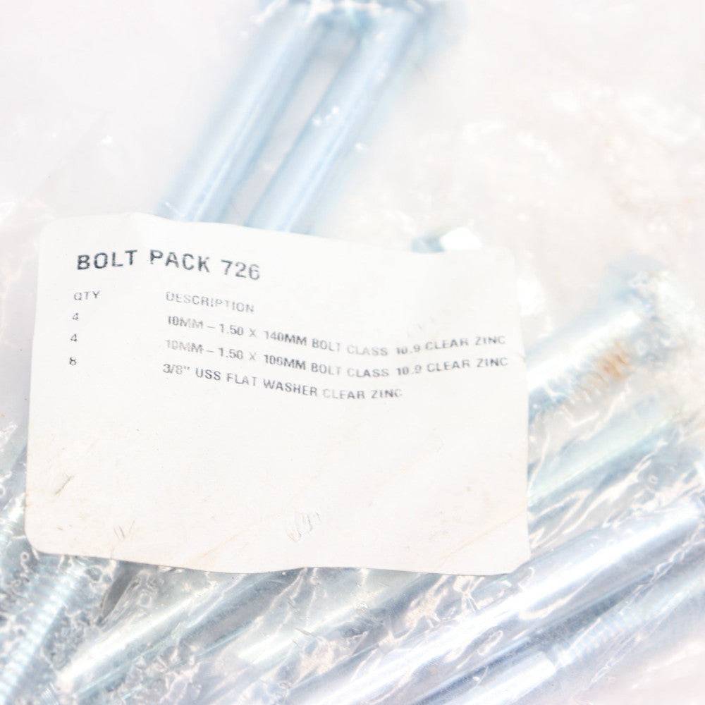 (8-Pk) Bolt Pack Class 10.9 Clear Zinc with Washer 10 MM-1.50 x 140 MM 726 