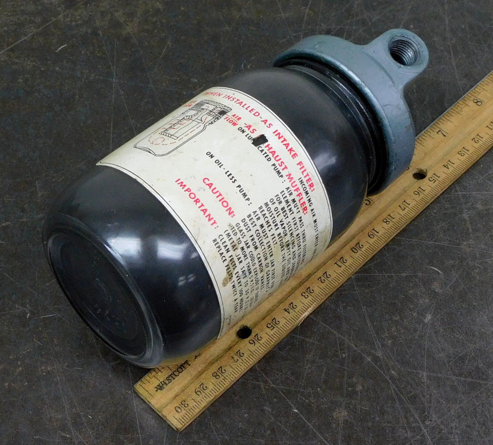 Gast  Glass Jar Intake Filter / Exhaust Muffler Silencer 1/4" NPT