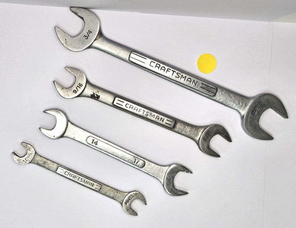 OPEN END WRENCHES *3/4"-7/8" ; 9/16" - 5/8" ; 14mm-17mm ; 10mm-11mm ****LOT OF 4
