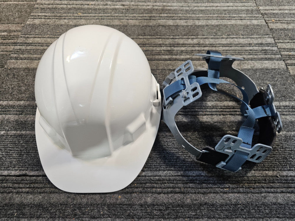 (QTY 3) JACKSON SAFETY 'SENTRY III' WHITE HARD HAT WITH 6PT RATCHET SUSPENSION