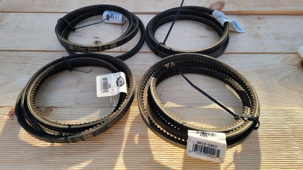Lot of 4 Gates AX62 Tri-Power Vextra V Belts 64" Outside Length