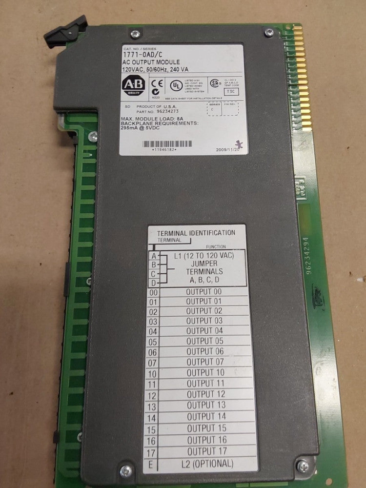 Allen Bradley   1771-OAD /C...120VAC...AC Output Module 1771OADC 50/60HZ,240VA