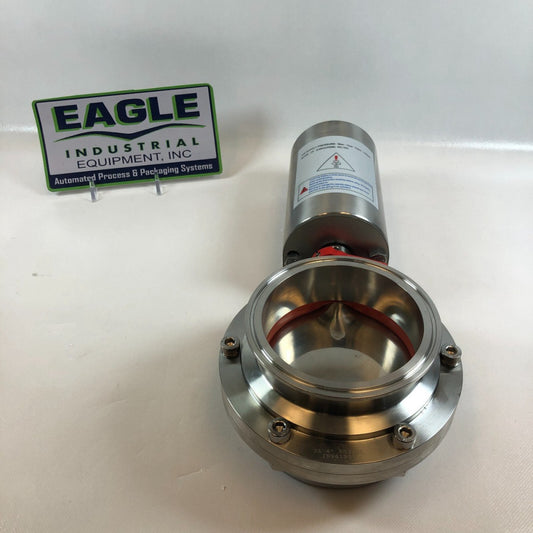 4" Pneumatic Actuator Butterfly Valve Tri Clamp Sanitary SS316L  SHIP from USA