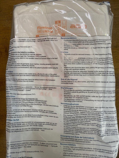 1 Pair  - Arjo Flowtron SCD DVT Compression Garments MEDIUM CALF Length L501-M