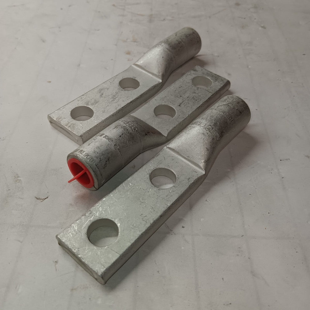 LOT OF 3) NEW BURNDY YA29A3 250AL 2-HOLE COMPRESSION LUG