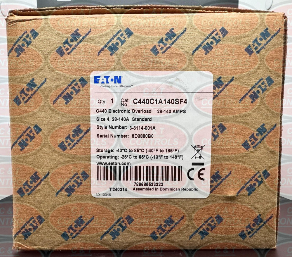 Eaton C440C1A140SF4 140A Electronic Overload Relay Adjustable New In Box USA