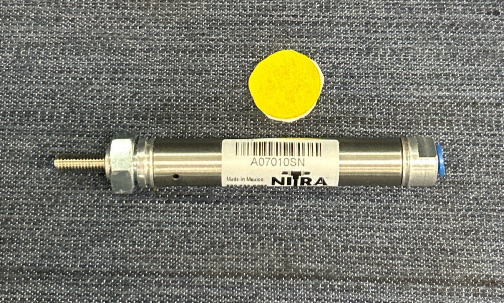 NITRA PNEUMATIC CYLINDER  A07010SN   BORE 7/16"  ROD DIAMETER 3/16"  STROKE 1"