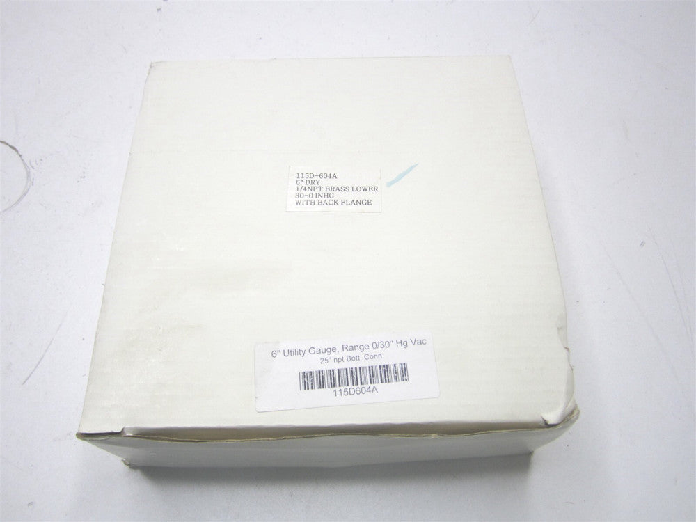 (115D604A) 1/4" x 6" NPT 0 to 30 psi Rear Flange Mount Steel Case Pressure Gauge