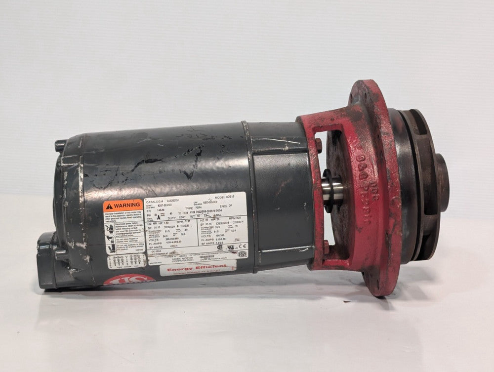 Nidec US Motors DB15 Motor DJ32E2DU 3PH 1.5HP 1745RPM, Bell+Gossett P52810 Assy