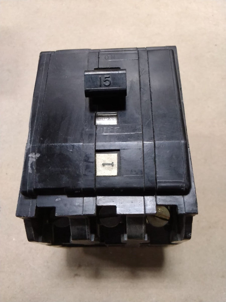 Square D, LP-9640 Type QOB, 3 Pole Circuit Breaker, 15A C62