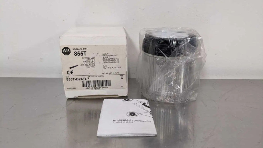 Allen-Bradley 855T-B24TL7 Clear Steady LED Indicator Light Ser C 24V AC/DC