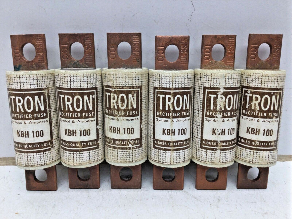 BUSSMANN BUSS TRON KBH 100 RECTIFIER FUSE 100 AMP 500V (LOT of 6)