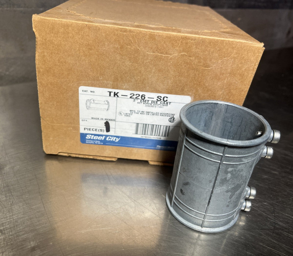 TK226SC STEEL-CITY 2-INCHES SET SCREW COUPLING DIE CAST ZINC CONCRETE TIGHT WHEN
