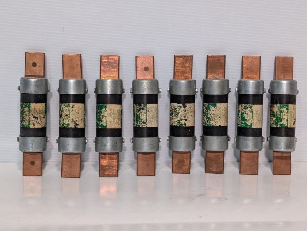Lot of 8 Bussmann Fusetron FRN200 Class K5 Dual Element Fuses Time Delay 200 Amp