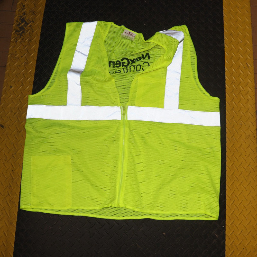 PIP Hi Vis Zipper Mesh Safety Vest 2-Pocket Yellow Type R Class 2 2XL