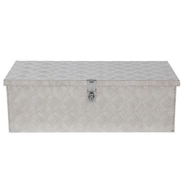 30" Elegant 5-Strips Pattern Aluminum Toolbox Silver