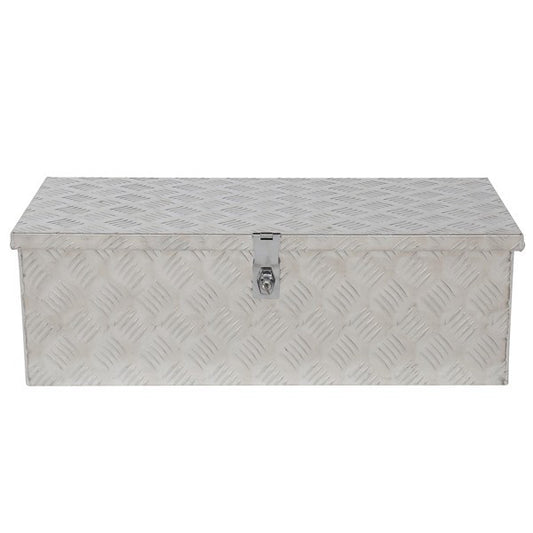 30" Elegant 5-Strips Pattern Aluminum Toolbox Silver