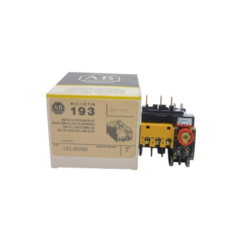 ALLEN BRADLEY 193-BSA90 SER. A 660V .6-.9A (BK/YL) NSMP