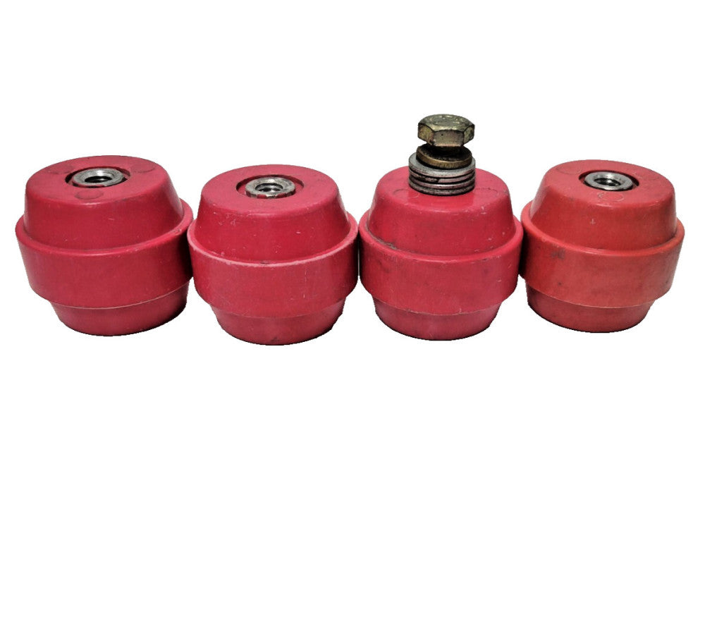 HIGH VOLTAGE STANDOFF INSULATORS 1-3/8" H X 1-3/4" DIA 3/8"-16 THREADED LOT OF 4