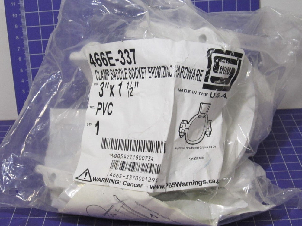SPEARS (466E-337) 3" x 1-1/2" PVC Plastic Pipe Saddle Clamp Schedule 40 Pipe O.D