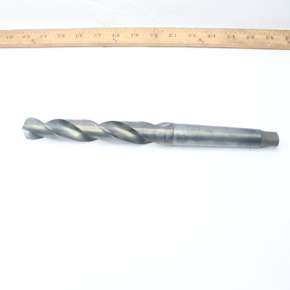 Taper Shank Drill Bit Spiral Flute HSS 9-1/8" Flute L x 1-27/64" Dia