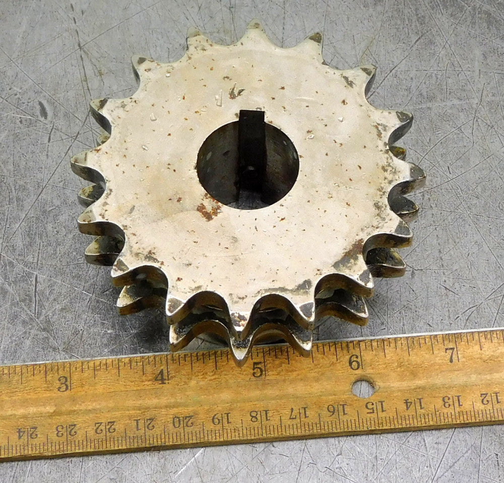 Martin D50B16H Double Roller Chain Sprocket #50 16 Teeth 1" Bore Keyed
