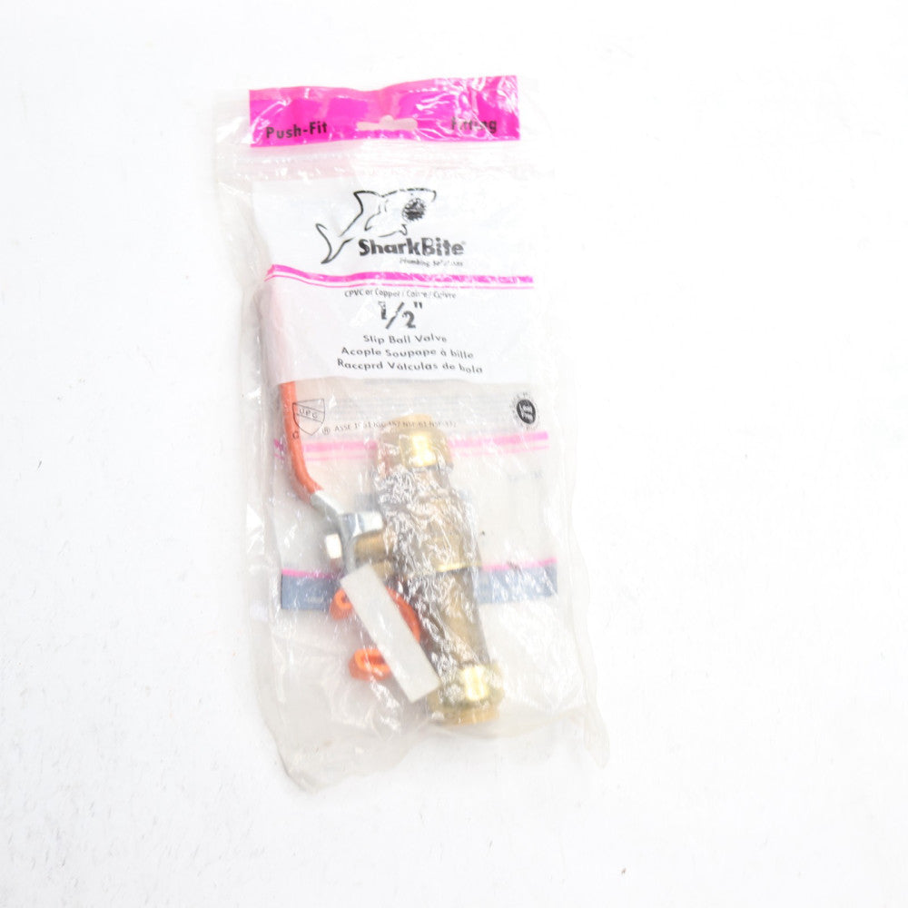 SharkBite Ball Valve Push to Connect Brass 1/2" Slip 24735LF