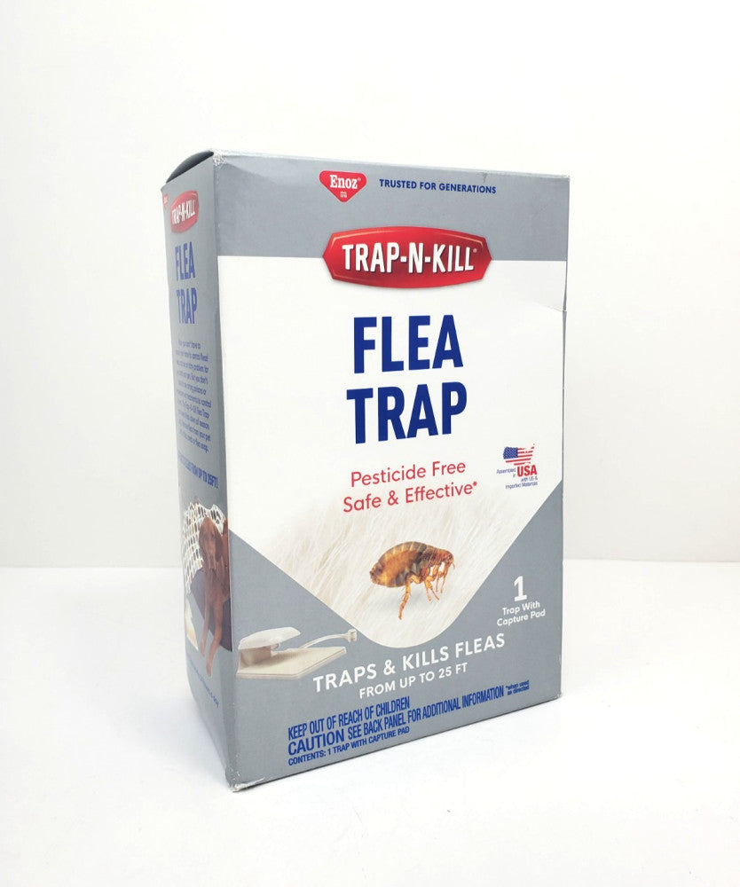 Enoz Trap-N-Kill Indoor Flea Trap with Lightbulb With One Sticky Capture Pad NEW