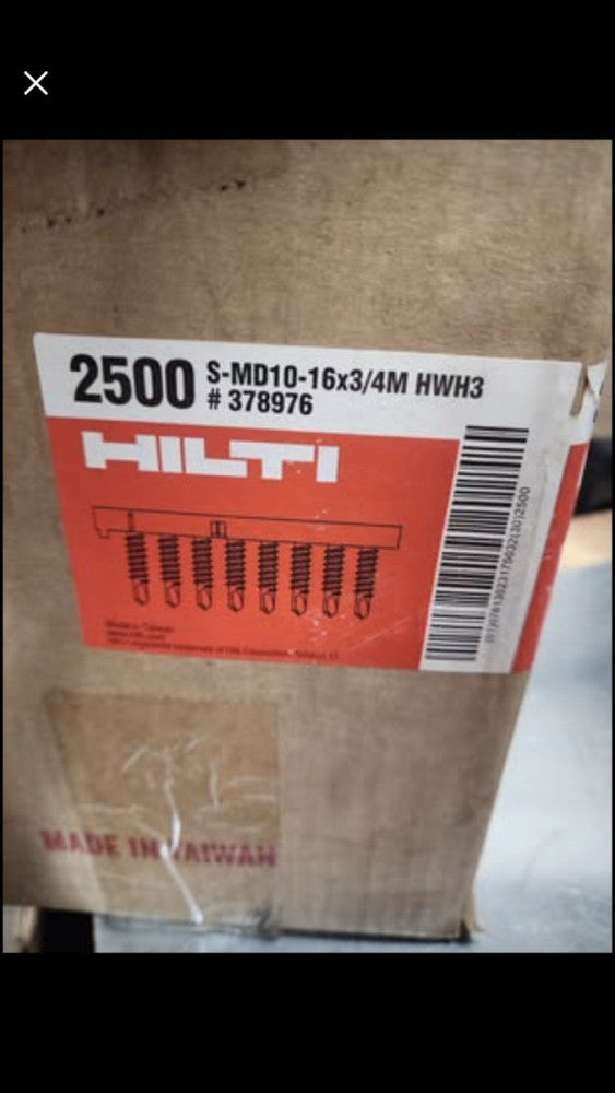 Hilti 378976, S-MD HWH3 Self-drilling Screws, 10-16 x 3/4",  2500 Pieces