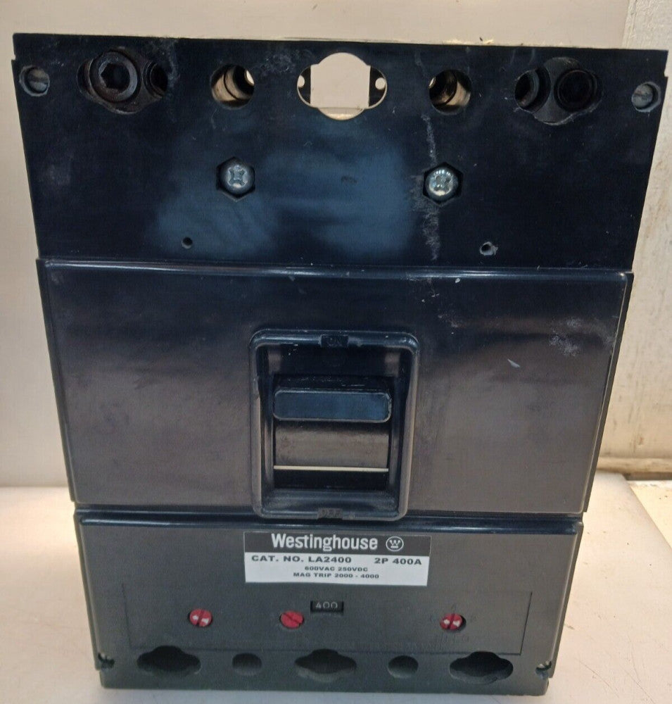 WESTINGHOUSE 400 A CIRCUIT BREAKER LA2400 600 VAC 250 VDC TRIP 400 AMP