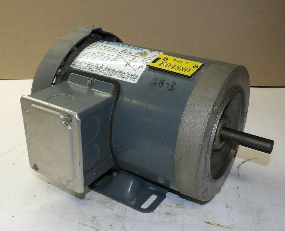 MARATHON 1 HP AC MOTOR 208-230/460 VAC 3Ø 3450 RPM 56C-65 FRAME TEFC D393