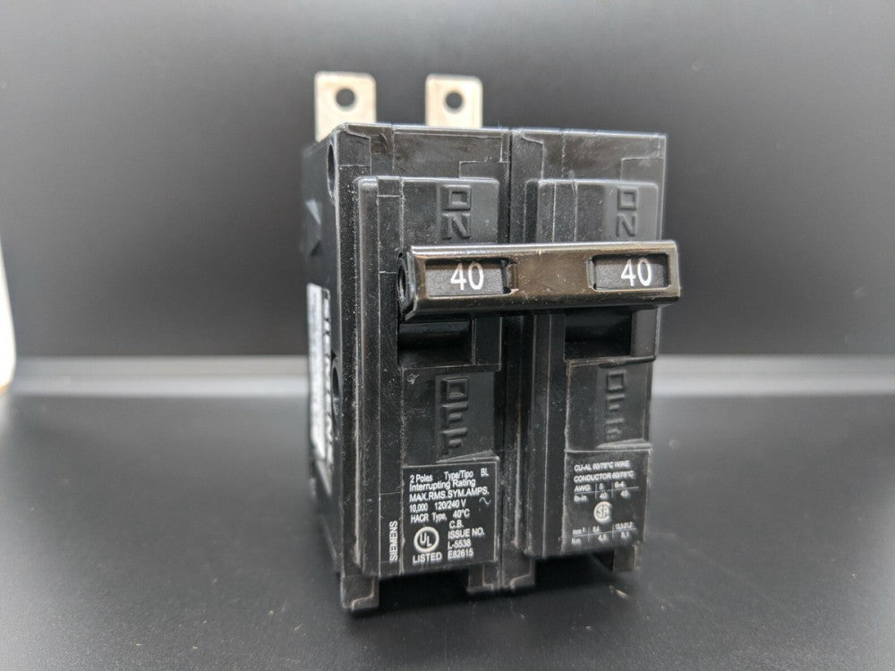 Siemens B240 40A 2P 120/240V 10K BL10 KAIC BOLT ON