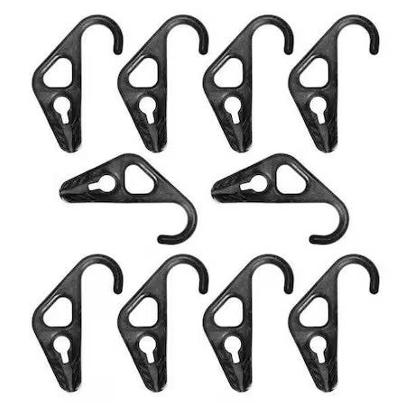 The Better Bungee Bb5/16Nhbk Bungee Hook,Black,4 In. L,3 In. W,Pk10