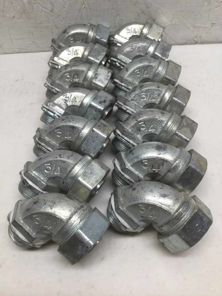 Hubbell Killark K0759 3/4” Liquid-Tight 90 Degree Connector (Lot of 14)