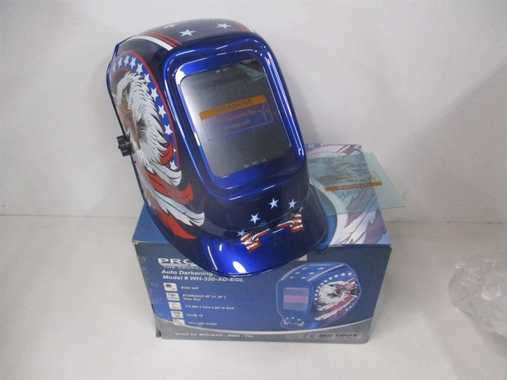 (WH-320-AD-EGL) Blue Eagle & Liberty Shade 10 Auto-Darkening Welding Helmet 