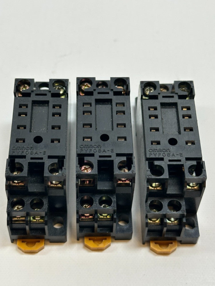 Omron PYF08A-E Relay Base 8-Pin 7A 250VAC (Lot of 3) New Old Stock Fast Ship