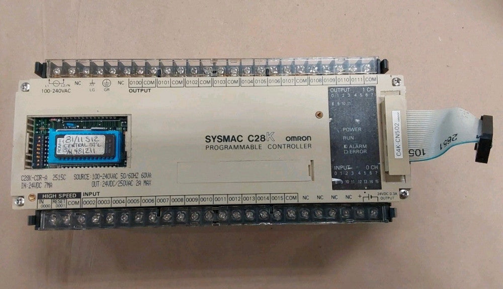 OMRON SYSMAC C28K PROGRAMMABLE CONTROLLER C28K-CDR-A 100-240Vac 24Vdc 