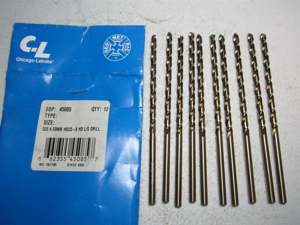 Chicago - Latrobe (45085) 4.5mm 135° Spiral Fl Cobalt Taper Drill Bit - Qty 10