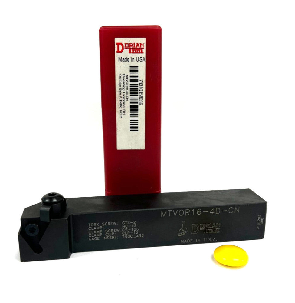 DORIAN MTVOR16-4D-CN INDEXABLE THREADING TOOLHOLDER RH 1" x 1" x 6" OAL 6"