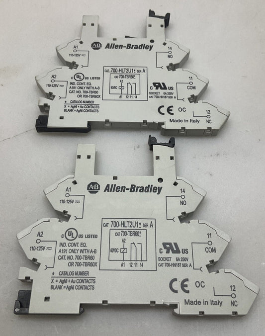 2 Pack Allen Bradley 700-HLT2U1 Terminal Block Relay 110-125v AC/DC Series A