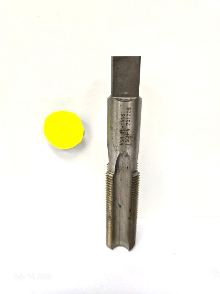 R & N STRAIGHT FLUTE BOTTOMING CHAMFER TAP *** 1"-14; NS; GH4-5-1/8" LONG