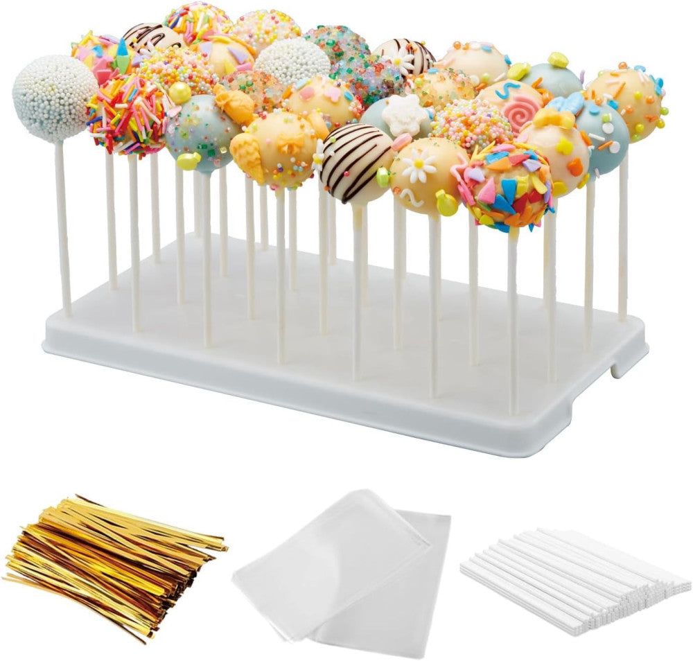 28 Holes Cake Pop Stand for Pops, Lollipop Hold Stand, White 