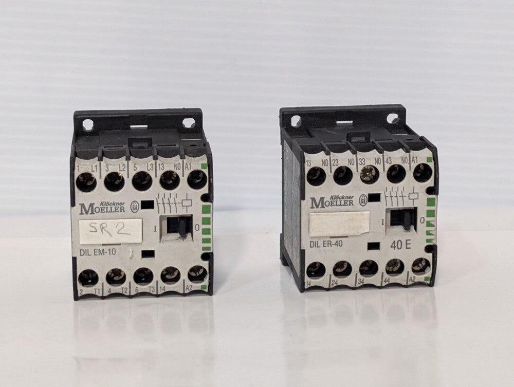 Lot of 2 Klockner Moeller DILER40E & DILER10 Industrial Control System, as shown