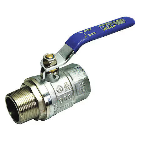 Zoro Select G-Ktcm-200Np 2" Fnpt X Mnpt Chrome Brass Ball Valve Inline